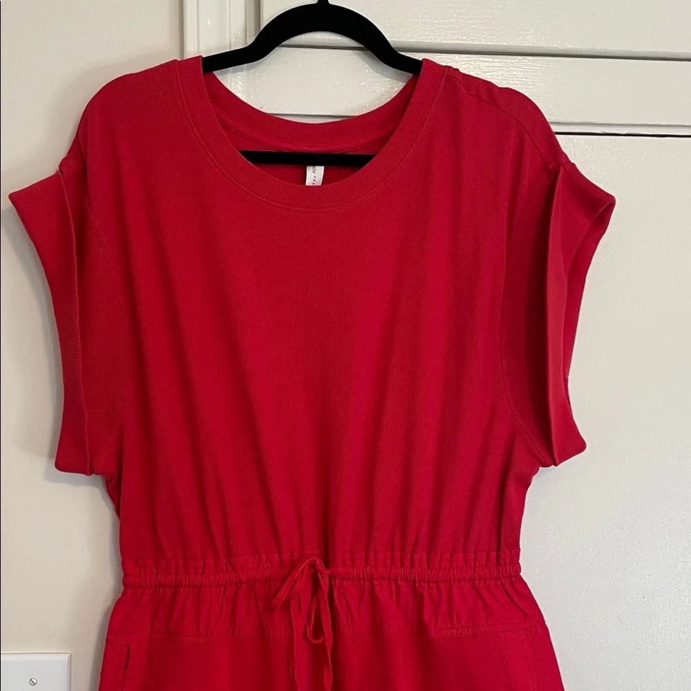 Daily Practice Anthropologie Red Casual Drawstring Dress Great for Valentine’s! - Picture 2 of 6